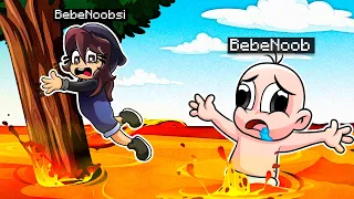 BEBE NOOB ESCAPA LAVA sube cada 10 SEGUNDOS!! 🔥😱🔥😱 ¿SOBREVIVIRA? en MINECRAFT