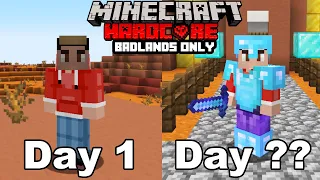 I Survived 100 Days In Hardcore Minecraft, In A Badlands Only World...