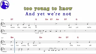Nat King Cole-Too young karaoke sheet music,MR for players,chord,chorus,Lyrics add(Ye karaoke)