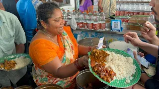 Hyderabad Famous Aunty Fastest Food Serving Unlimited Non-Veg Thali | Kumari Aunty | Food Videos