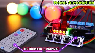 Arduino IR Remote and Manual Home Automation System