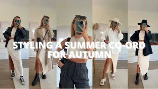 STYLING A SUMMER CO-ORD INTO AUTUMN | 7 outfits to wear your summer pieces into the colder months