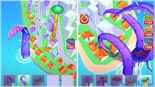 I destroyed the city with a GIANT OCTOPUS TENTACLE in Monster City Merge game!