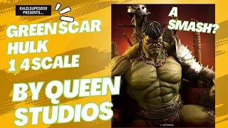 GREEN SCAR HULK (on throne) 1/4 Scale Statue by QUEEN STUDIOS