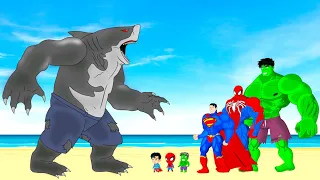 Rescue SUPER HEROES HULK & SPIDERMAN, SUPERMAN vs KING SHARK: Returning from the Dead SECRET - FUNNY