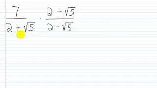 Algebra I Help: Rationalizing the Denominator with Conjugates I