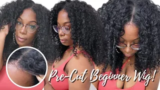 NO GLUE! Pre Cut + Pre Plucked Beginner Wig Install Glueless No Baby Hair Jerry Curly Klaiyi Hair