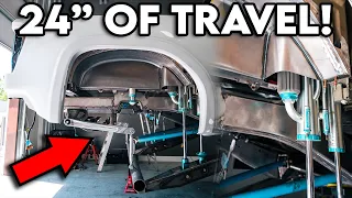 Kibbetech BedCage Install + We Find Out How Much 4 Link TRAVEL! | 2023 GMC Prerunner Suspension