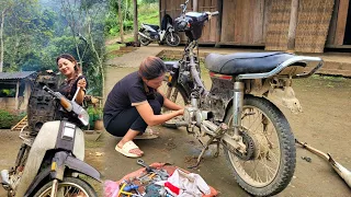 Genius girl who repairs and maintains motorbikes (Female Mechanic)