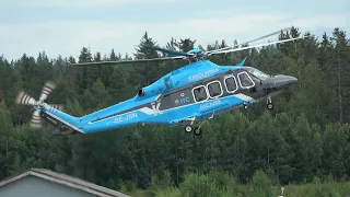 Leonardo AW139 SE-JSN Landing at Tampere-Pirkkala