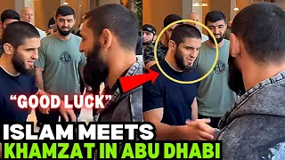 Islam Makhachev MEETS Khamzat Chimaev In Abu Dhabi At UFC 294 (VIDEO)