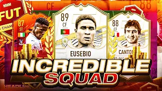 THE GOAT!! - OUR INCREDIBLE FUT CHAMPIONS SQUAD BUILDER W/ EUSEBIO, CANTONA & HEADLINERS! FIFA 21