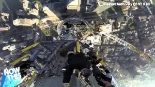 Bird's eye view of spire atop New York's One World Trade Center