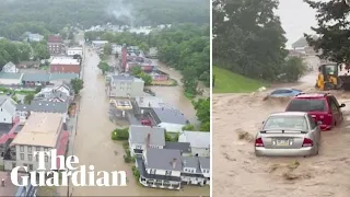 Floods hit Vermont as heavy rain batters north-eastern US states