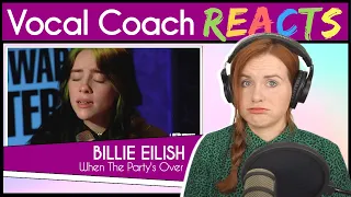 Vocal Coach reacts to Billie Eilish (& Finneas) - When The Party's Over (Live)
