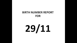 Birth Number Report 29/11