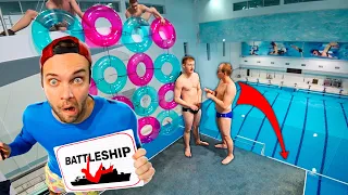 WARSHIP BATTLE from a GIANT PLATFORM | Battleship in swimming pool