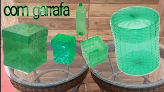 como  fazer  cesto de garrafa  pet  😱💯grátis  como  fazer  caixa de carrafa pet  muito  fácil