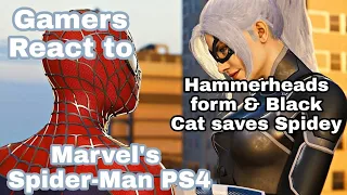 Gamers React to Marvel's Spider-Man PS4 Silver Lining [DLC] Hammerheads form & Black Cat save Spidey