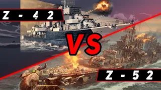 ЭСМИНЕЦ Z-42 VS Z-52! ЧТО ОКАЖЕТСЯ СИЛЬНЕЕ?! МИР КОРАБЛЕЙ/WORLD OF WARSHIPS