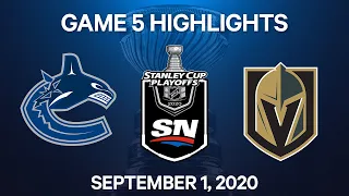 NHL Highlights | 2nd Round, Game 5: Canucks vs. Golden Knights - Sept 1, 2020