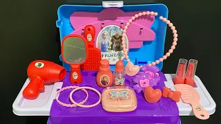 10 MINUTES SATISFYING WITH UNBOXING FROZEN VANITY MAKE-UP SUITCASE SET TOY REVIEW | ASMR NO MUSIC