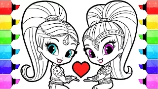 Shimmer and Shine Coloring Pages | How to Draw and Color Shimmer and Shine Coloring Book Pages
