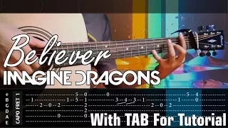 Tab Tutorial On Screen - Believer - Imagine Dragons - Cover (Fingerstyle Cover)