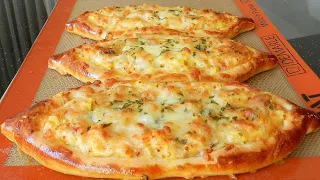 Cheese Garlic Potato Pide - Mozzarella Cheese Bread Delicious! | Ninik Becker