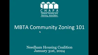 Needham Housing Coalition - Monthly Meeting 1/31/24