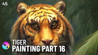 Krita Tutorial TIGER Painting Part 16  // Traditional + Digital LIVE