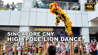 High Pole Lion Dance @ JEM Singapore Chinese New Year 2024 | Yiwei 新加坡藝威體育會