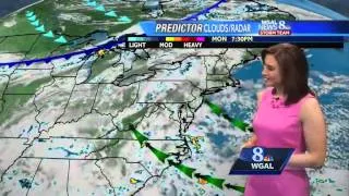 Mostly cloudy with isolated showers today