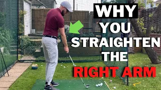 WHY Your Right Arm Straightens Through Impact - SIMPLE Drill Fix