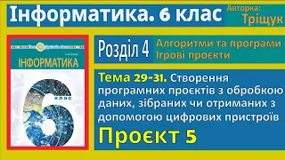 Тема 29-31. Створення програмних проєктів з обробкою даних. Проєкт 5 | 6 клас | Тріщук