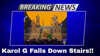 Karol G Falls Down While Performing During Her "BICHOTA" Tour Stop In Miami