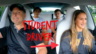 I let a 15 year old student driver drive my Tesla Model 3 Performance (Hilarious Reactions!)