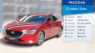 Mazda6 Limousine 2023 Center-Line SKYACTIV G 2.0 165PS | 360° Ansicht + Innenraum (4K) Soul Red