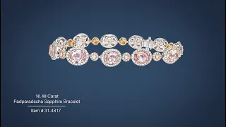 16.48 Carat Padparadscha Sapphire Bracelet | M.S. Rau