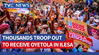 VIDEO: Thousands Troop Out To Receive Gov. Oyetola In Ilesa