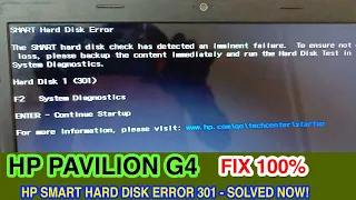How to fix Hard Disk 1 (301) error on your HP computer