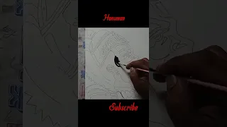 Hanuman  painting #shorts #shortvideo #bajrangbali #youtubeshorts #Anjan arts