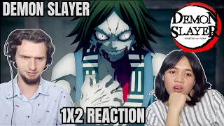 Anime NOOB couple react to Demon Slayer 1x2