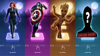 DC Marvel Tiles Hop, Black Widow vs Captain America vs Groot vs Special Guest