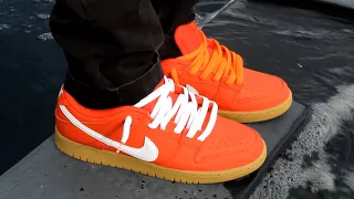 Nike SB Dunk low Pro Orange Label Red Gum Review and on Feet