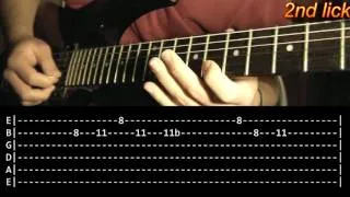 Smoke On The Water Guitar Solo Lesson - Deep Purple (with tabs)