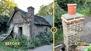 100 Year Old Derelict Chimney Rebuild - Reclaim & Lime Mortar