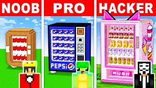 NOOB vs PRO: WORKING VENDING MACHINE HOUSE Build Challenge in Minecraft!