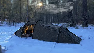 Hot Tent Winter Camping In Snow