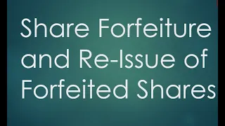 SHARES FORFEITURE AND RE- ISSUE OF THEM AT PAR, DISCOUNT & PREMIUM ORIGINALLY ISSUED AT PAR.